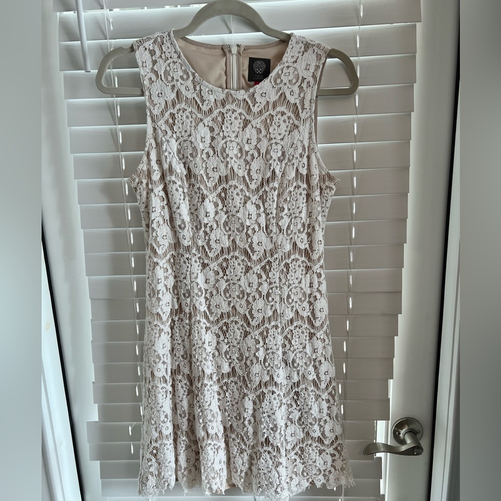 Vince Camuto white lace dress